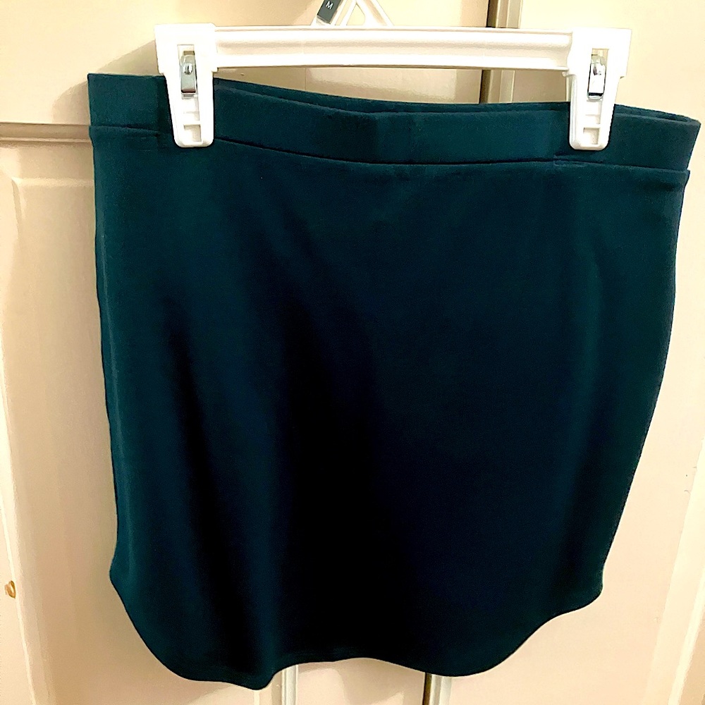 Tight high waisted, middle thigh length skirt